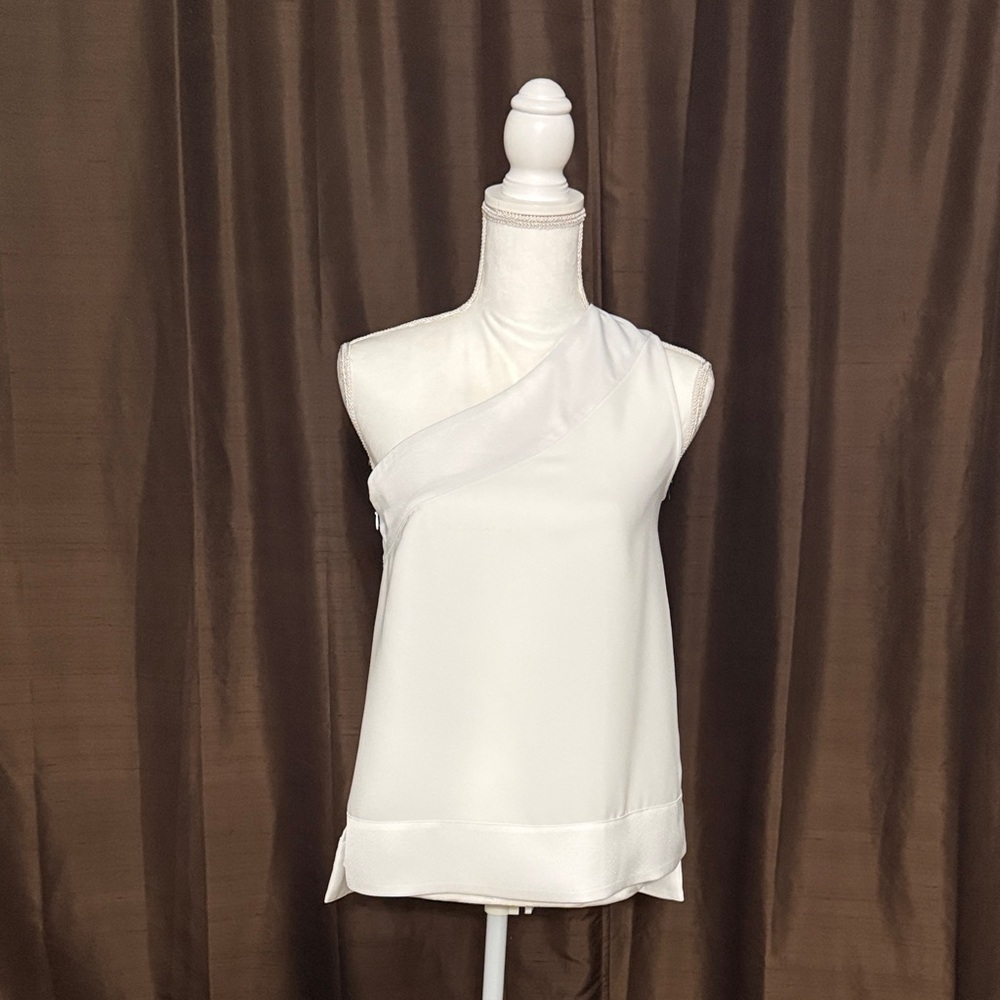 Banana Republic White Asymmetrical Blouse